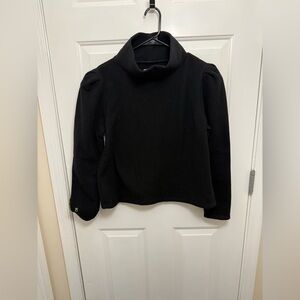 NWT Dudley Stephens Palmer Puff Sleeve Black Turtleneck Size XL